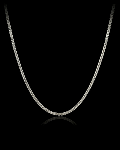 14K White Solid Gold Round Box Chain