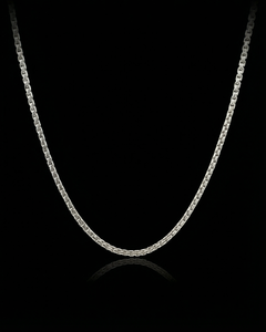 14K White Solid Gold Round Box Chain (1.6 mm)