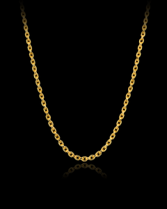 18K Solid Gold Diamond Cut Cable Chain
