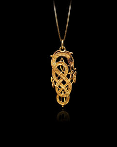 Gold Celtic Dragon Pendant