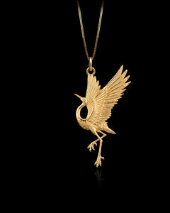 Gold Crane Pendant