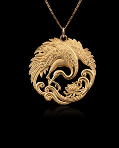 Gold Crane Pendant