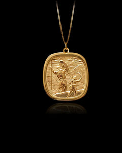 Gold David & Goliath Pendant