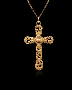 Gold Deus Cross Pendant