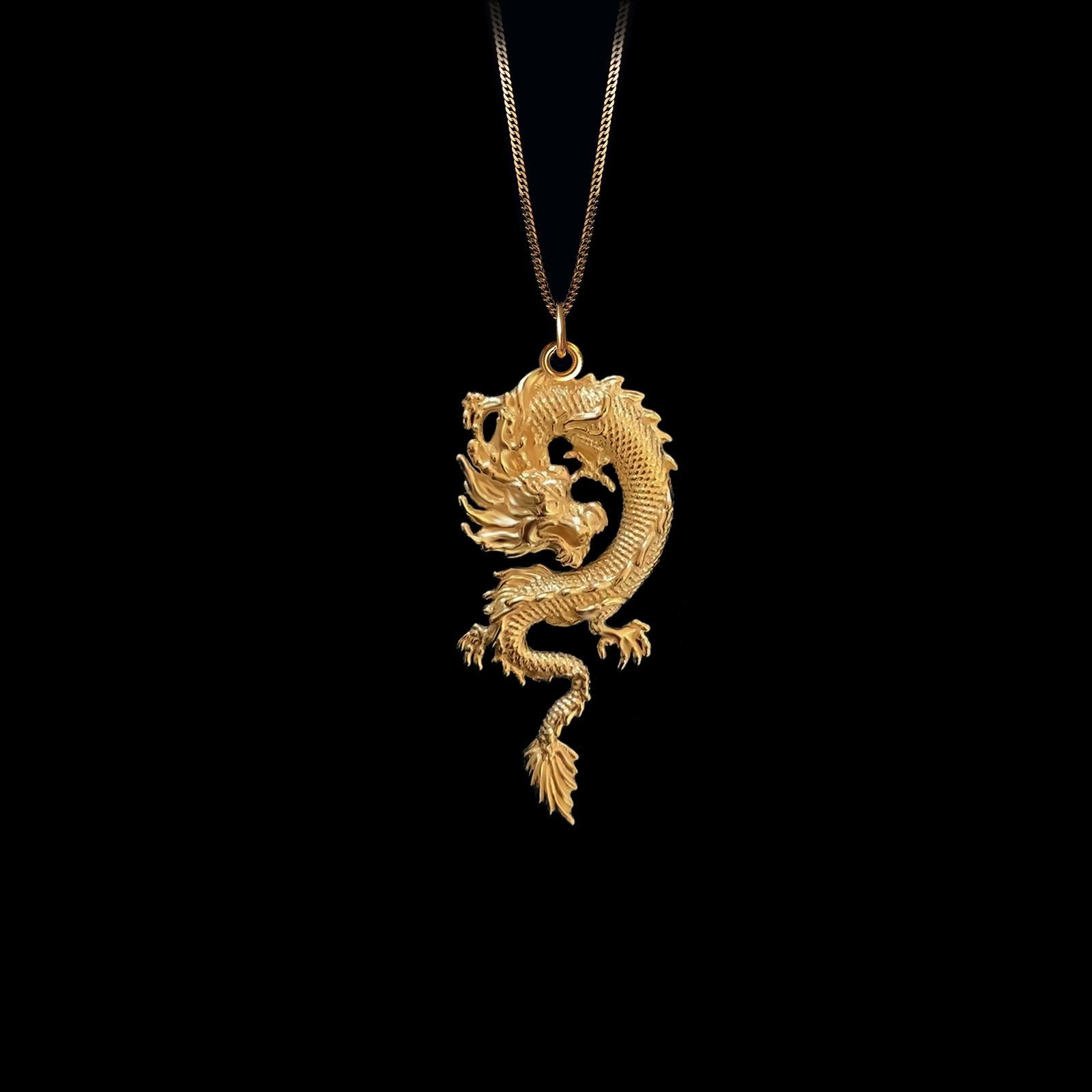 14k solid gold mini dragon hotsell pendant.