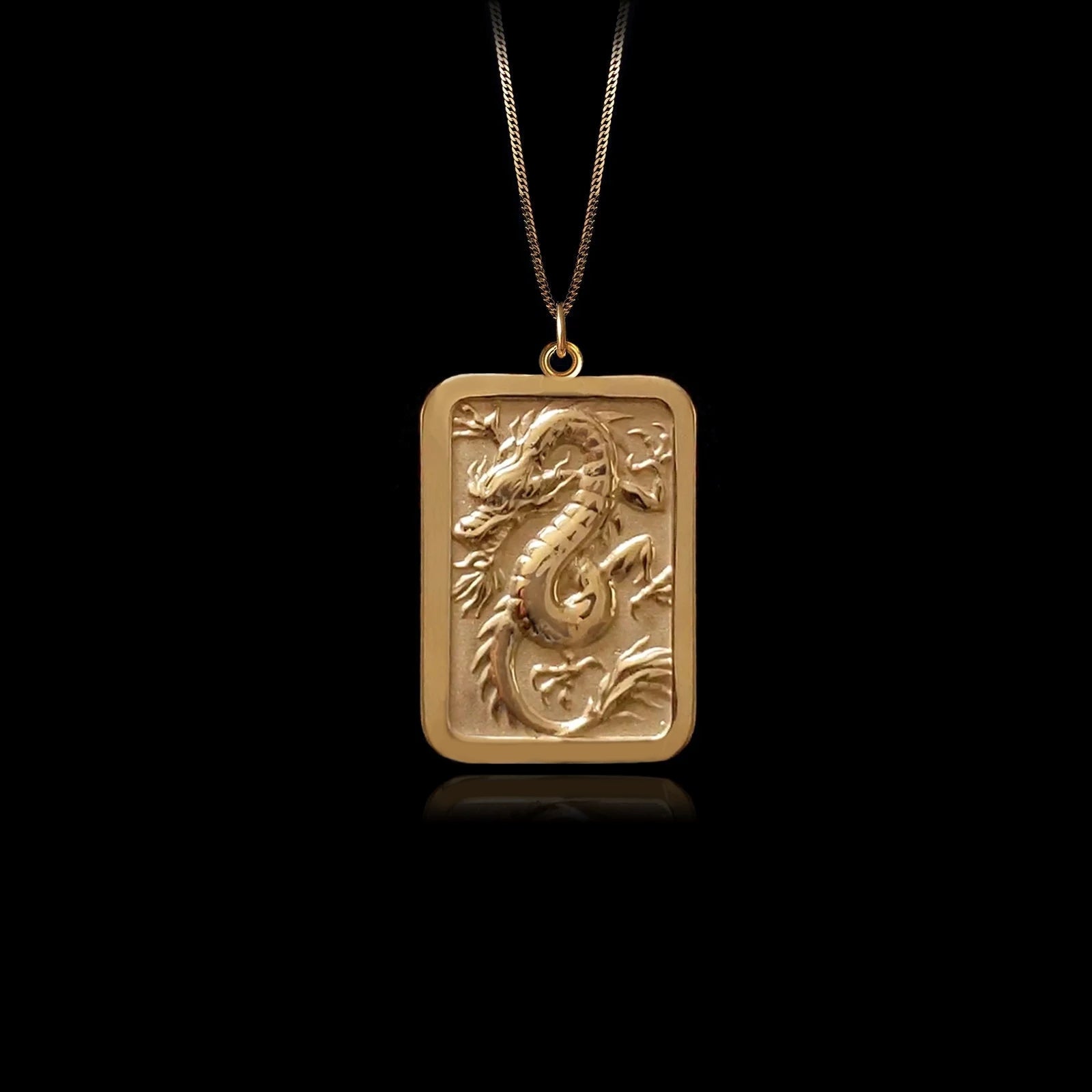 14k solid gold mini dragon hotsell pendant.