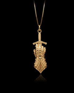 Gold Gauntlet Sword Pendant