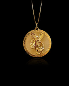 Gold St Michael Defender Pendant