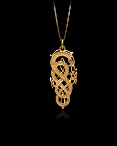 Gold Celtic Dragon Pendant