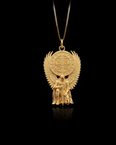 Gold St Michael Benedict Pendant