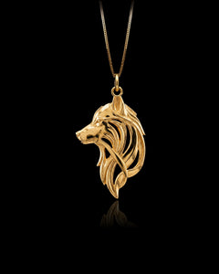 Gold Wolf Pendant
