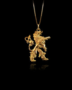 Gold Heraldic Lion Pendant
