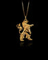Gold Heraldic Lion Pendant