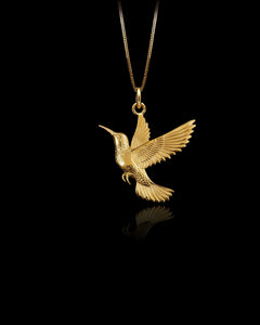 Gold Hummingbird Pendant