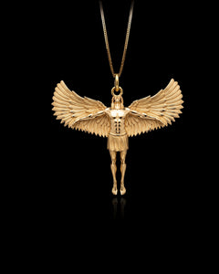 Gold Icarus Angel Pendant