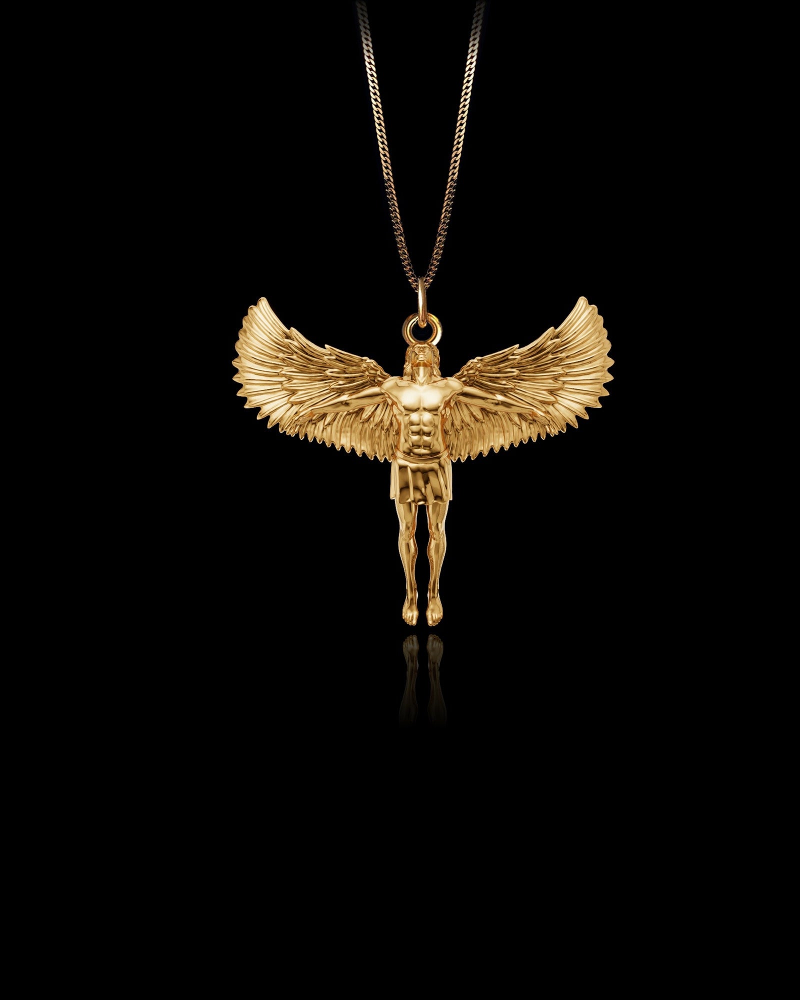 アクセサリー Worlds End Pagan Pendant (Gold) Gold Icarus Pendants 14K, 18K Solid Gold | Made in USA