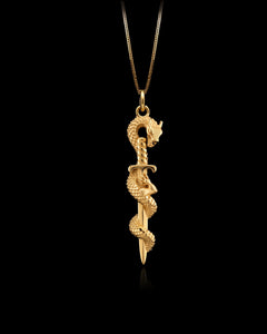 Gold Dragon Sword Pendant