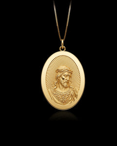 Gold Jesus Medallion Pendant