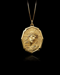 Gold Jesus Medallion Pendant