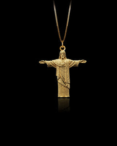 Gold Christ Redeemer Pendant