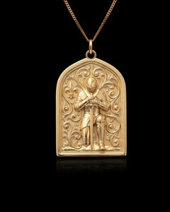 Gold Medieval Knight Templar Pendant