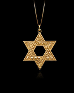 Gold Star of David Pendant