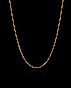14K Solid Gold Wheat Chain