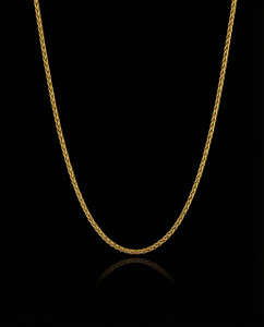 14K Solid Gold Wheat Chain