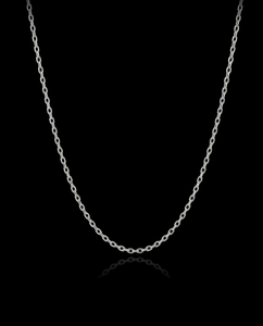 18K White Solid Gold Diamond Cut Cable Chain