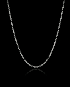 18K White Solid Gold Diamond Cut Cable Chain