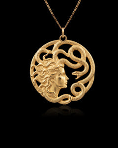 Gold Medusa Pendant