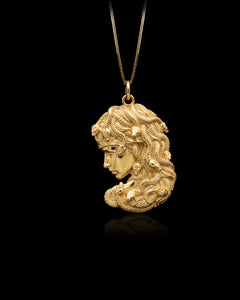 Gold Medusa Pendant