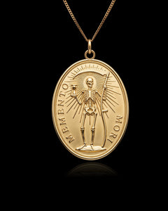 Gold Memento Mori Skull Pendant