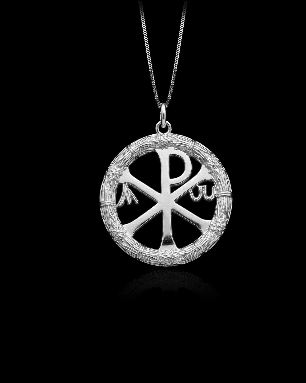 Gold Chi Rho Pendant Necklace 14K, 18K Solid Gold | Made in USA