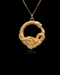 MINI Ouroboros Snake Rose Pendant (23 mm)