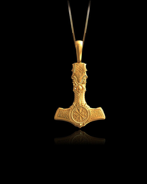 Gold Mjolnir Pendant - Main Image