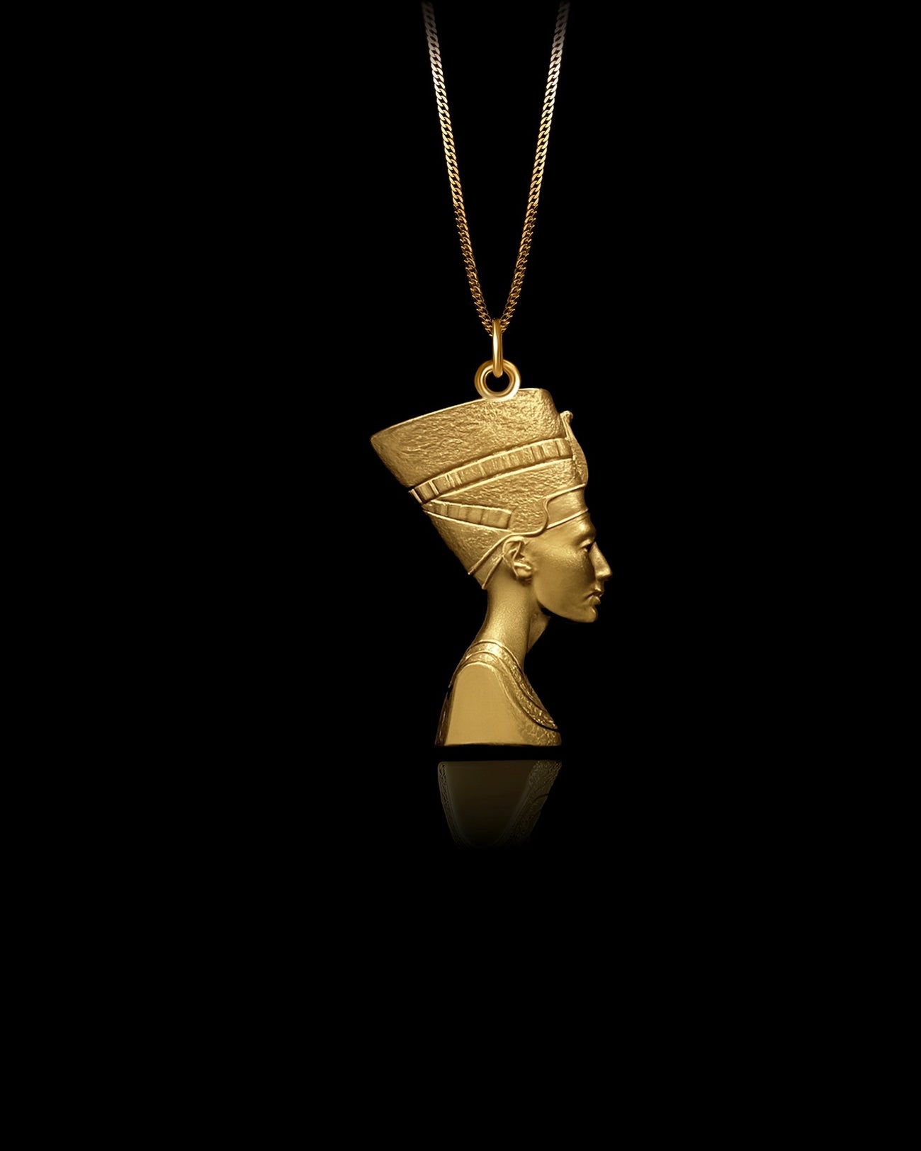 Gold Nefertiti Pendant Necklace 14K, 18K Solid Gold | Made in USA