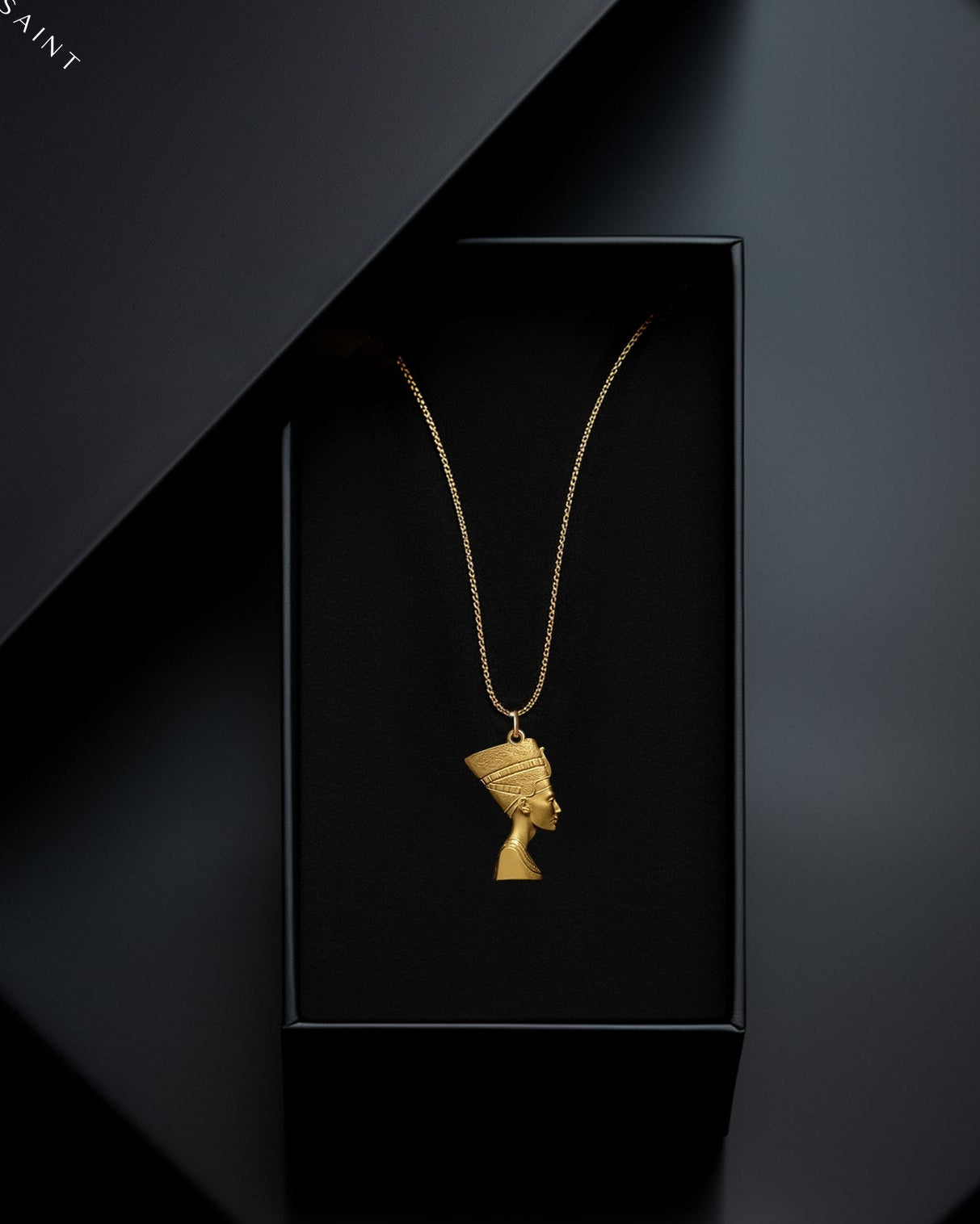 Gold Nefertiti Pendant Necklace 14K, 18K Solid Gold | Made in USA
