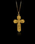 Gold Double Sided Orthodox Cross Pendant