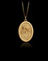 Gold Palm Tree Oval Pendant