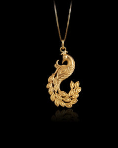 Gold Peacock Pendant