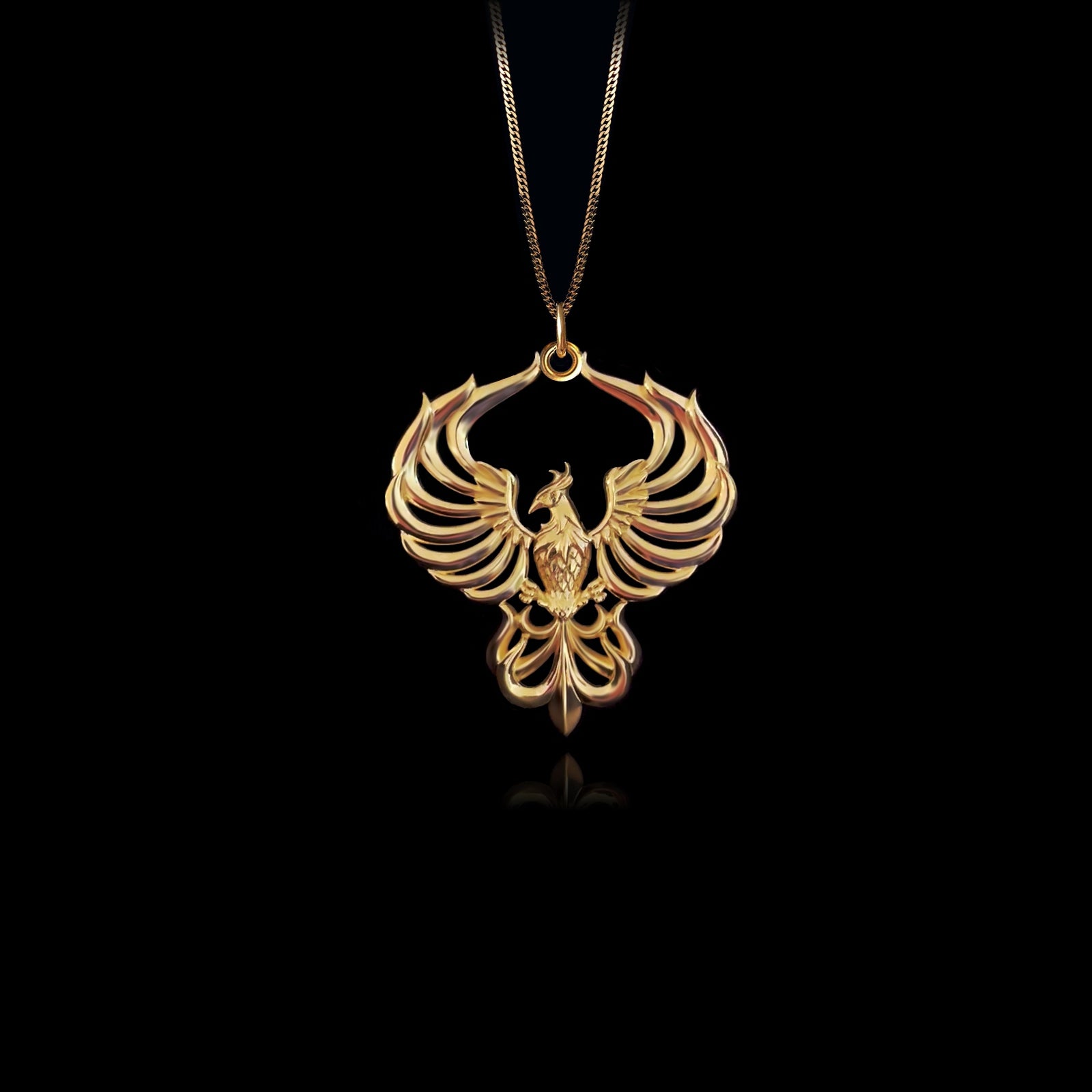 Gold phoenix pendant hotsell