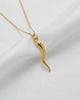 Solid gold italian horn pendant necklace for men