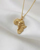 Solid gold africa pendant necklace for men