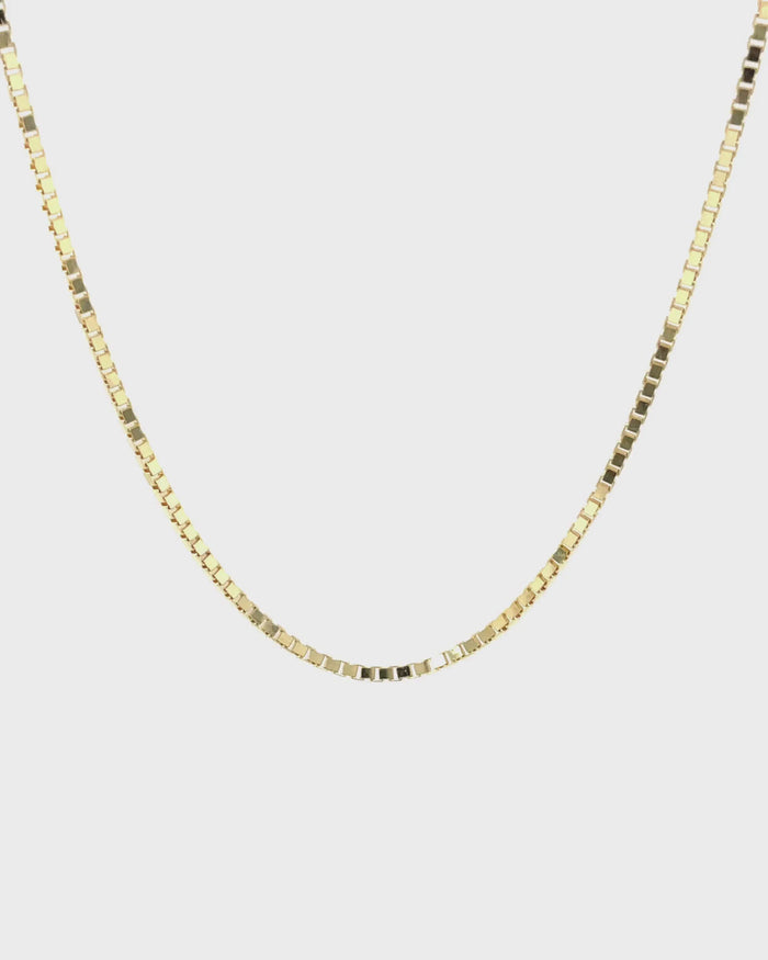 Men's Solid 18K Yellow Gold Box Chain - Lifetime Guarantee