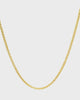 Gold Wheat chain necklace on a white background