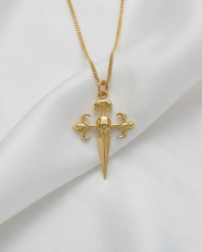 Solid Gold Cross of St James Pendants & Necklaces | Made in USA