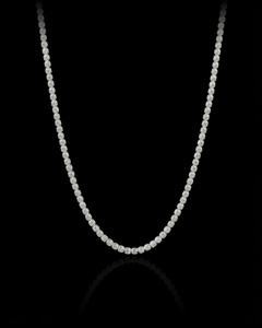 14K White Solid Gold Barrel Chain (3.1 mm)