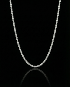 14K White Solid Gold Barrel Chain (3.1 mm)