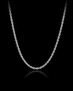 14K White Solid Gold Rope Chain